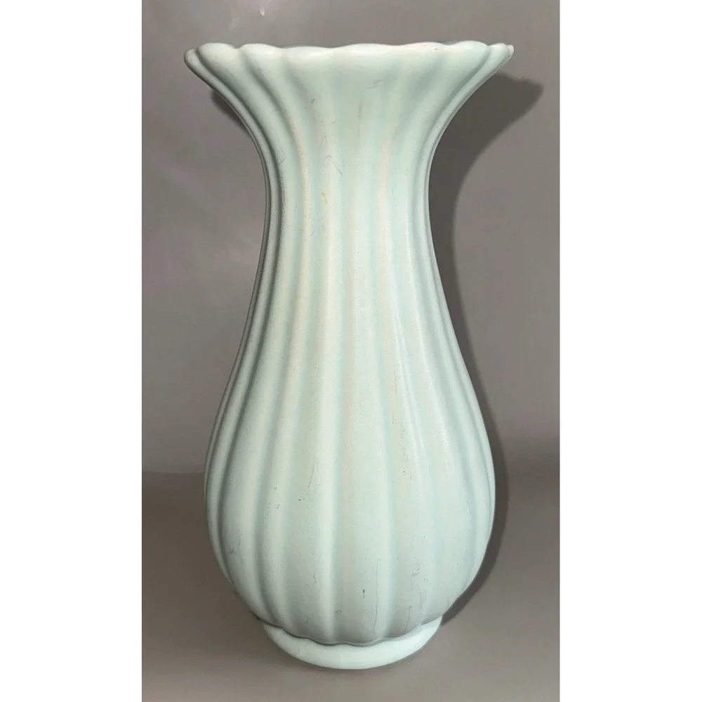 Terrace Ceramics Pottery Patrician Ware Vase Mnt Green Zanesville OH Vtg 1950s